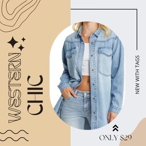 NWT PTCL Long Length Denim Shirt/jacket Shacket